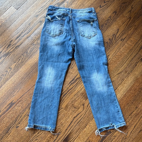 Distressed Junior 7 Blue Straight Distressed Leg Jeans - Picture 5 of 5